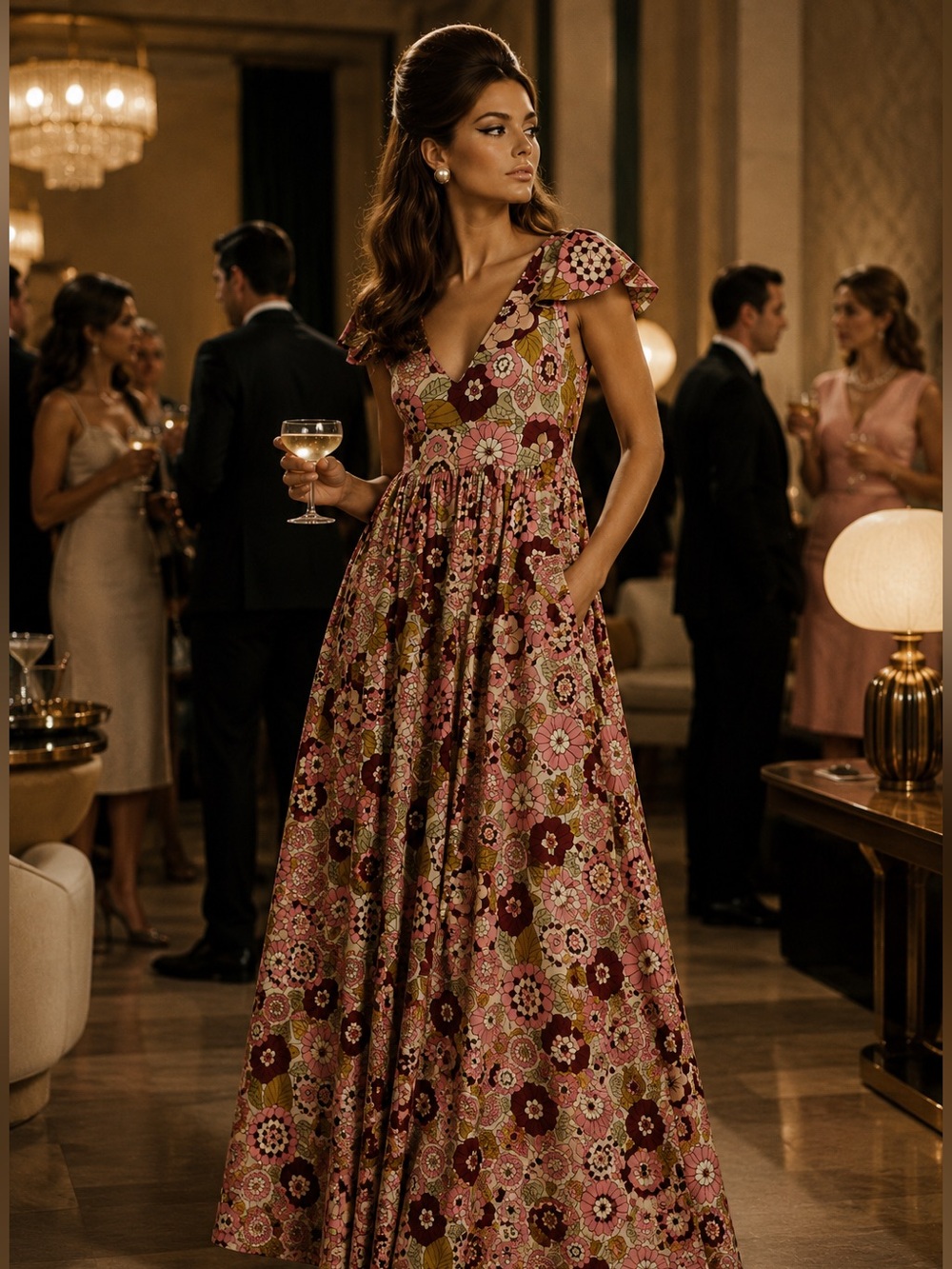 DODO BAR OR Jenny Pink Floral Maxi Dress | Flutter Sleeve | Boho Romantic Resort